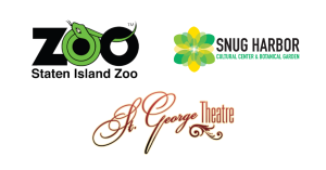 Logos for Staten Island Zoo, Snug Harbor, and St. George Theater